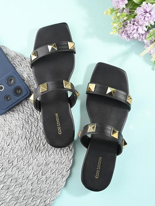 women black slip on sandal - 21950263 -  Standard Image - 0