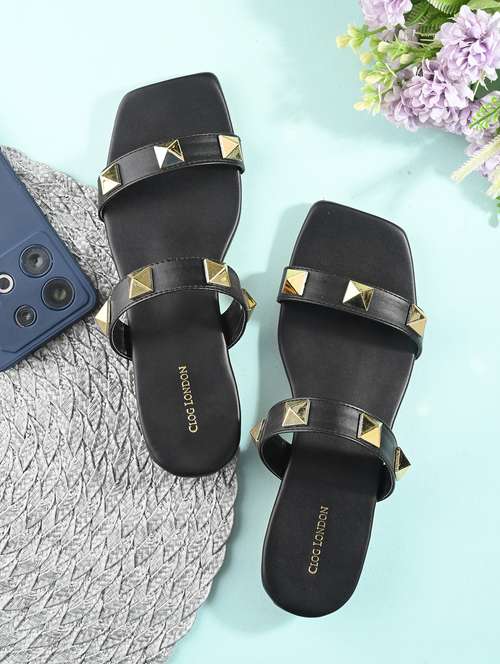 women black slip on sandal