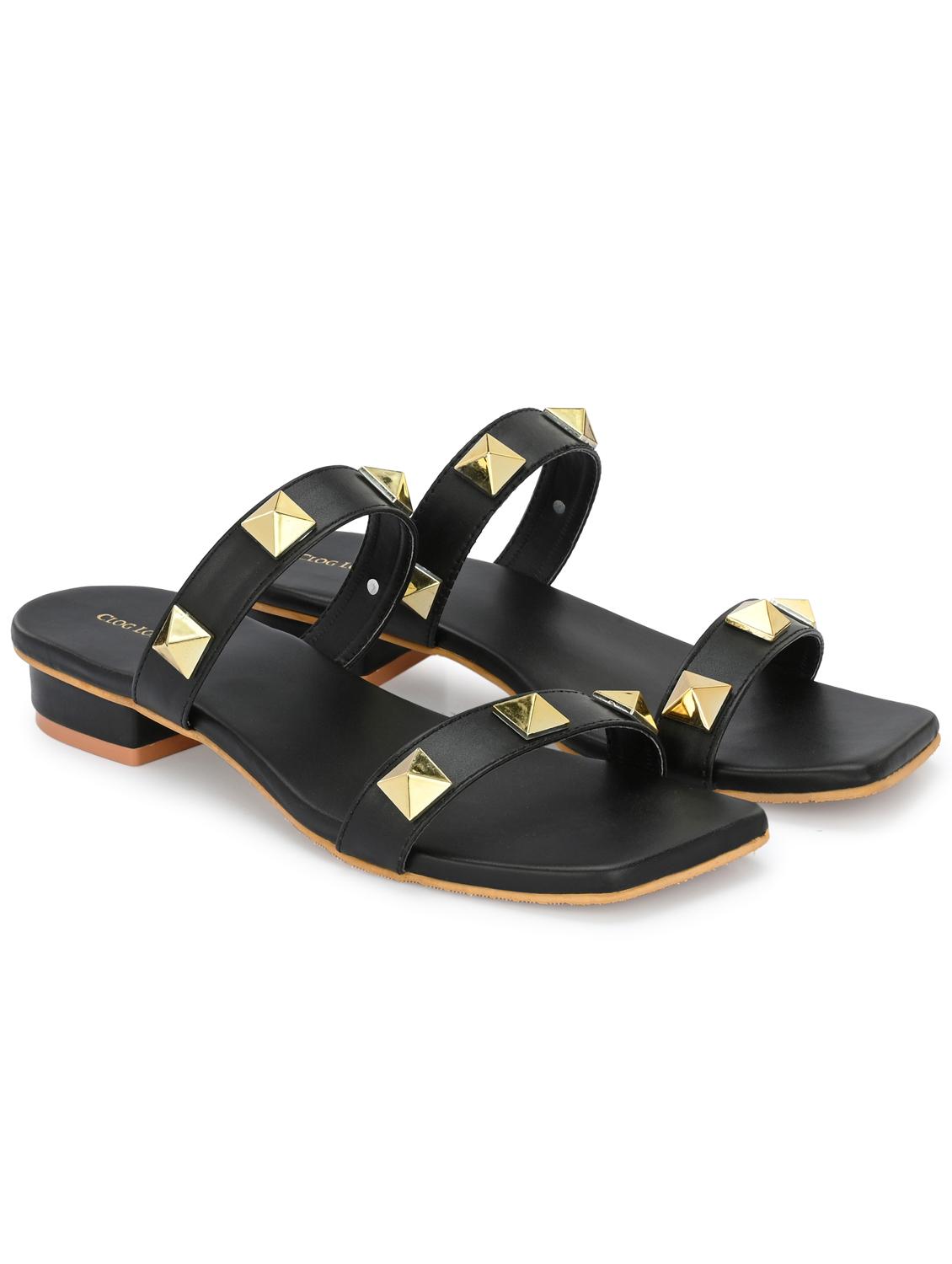 women black slip on sandal - 21950263 -  Standard Image - 1