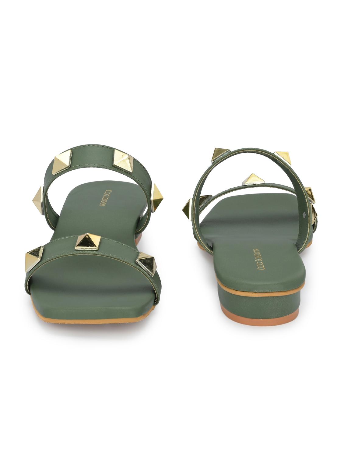 women green slip on sandal - 21950264 - Standard Image - 4