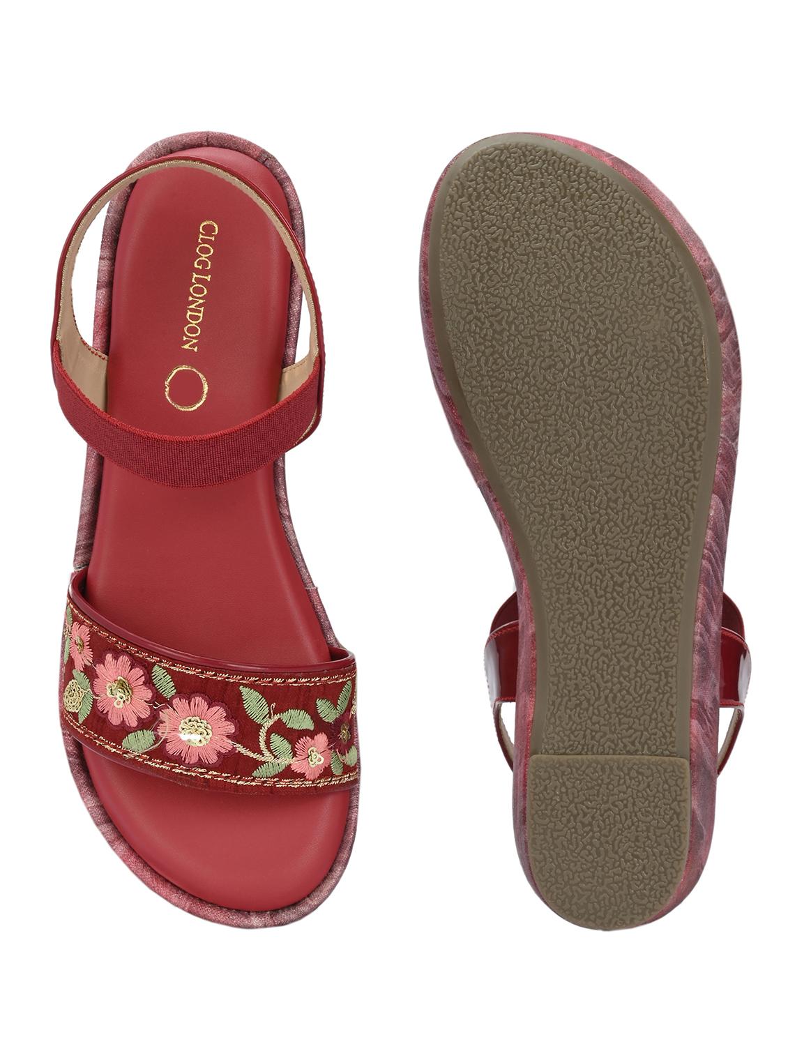 women embroidered back strap wedge - 21950269 - Standard Image - 6