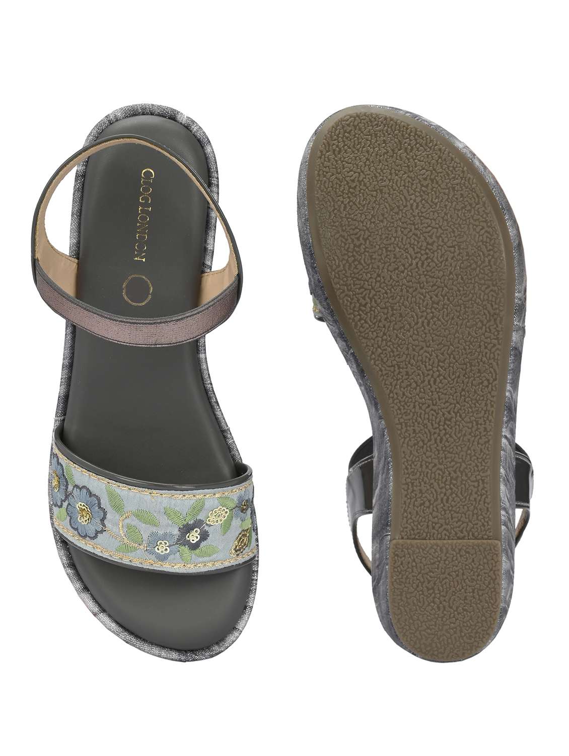 women embroidered back strap wedge - 21950270 -  Standard Image - 6