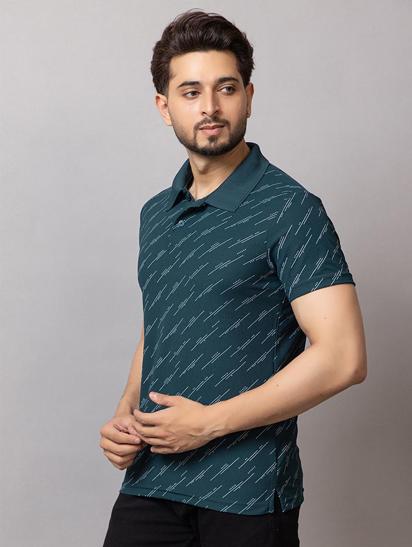 men printed short sleeve regular fit polo t-shirt - 21950316 - Standard Image - 1