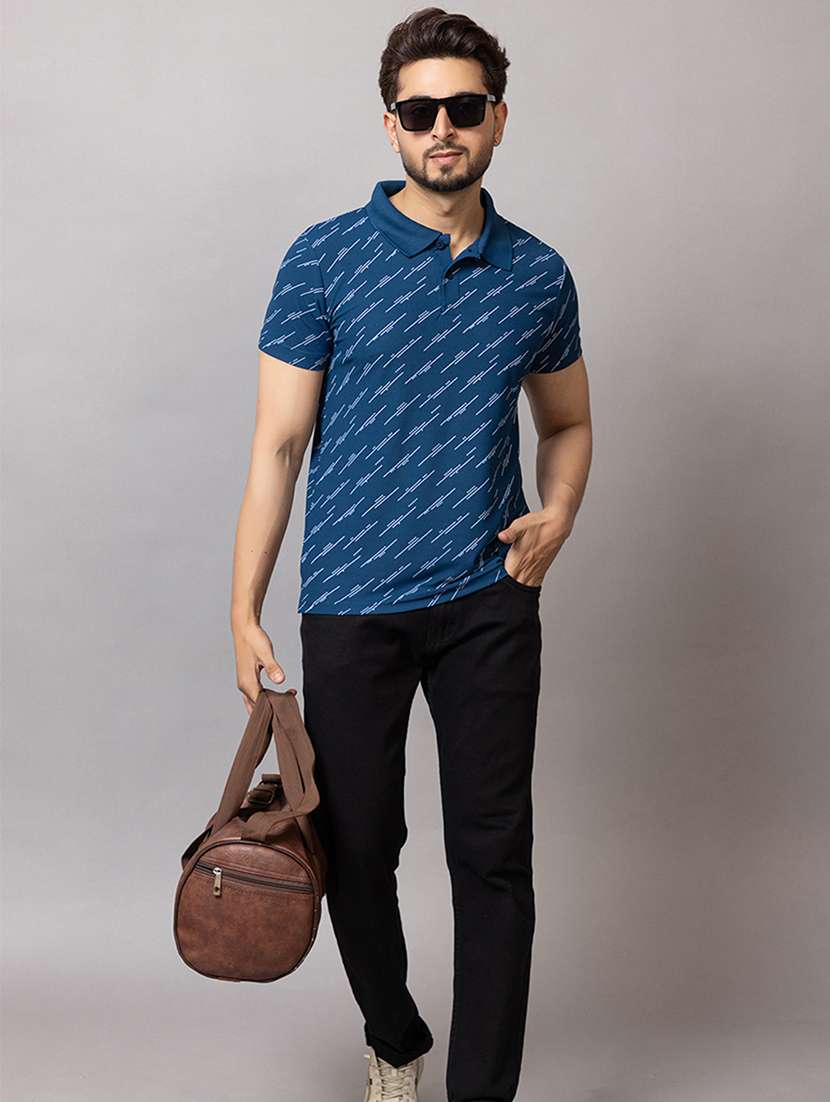 men printed short sleeve regular fit polo t-shirt - 21950318 - Standard Image - 4