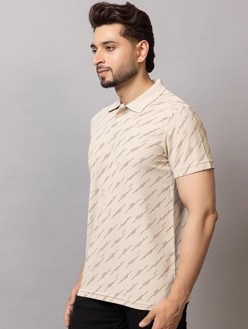 men printed short sleeve regular fit polo t-shirt - 21950319 -  Standard Image - 1