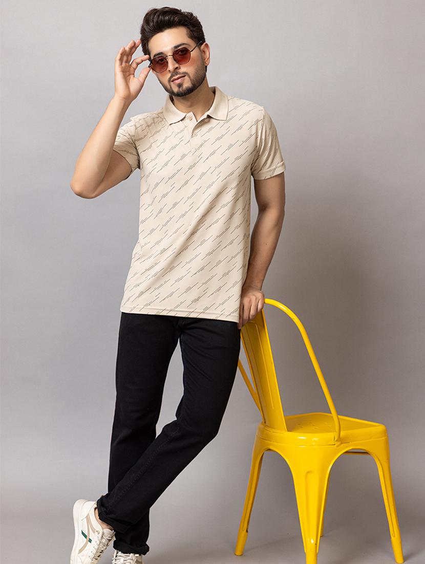 men printed short sleeve regular fit polo t-shirt - 21950319 - Standard Image - 4
