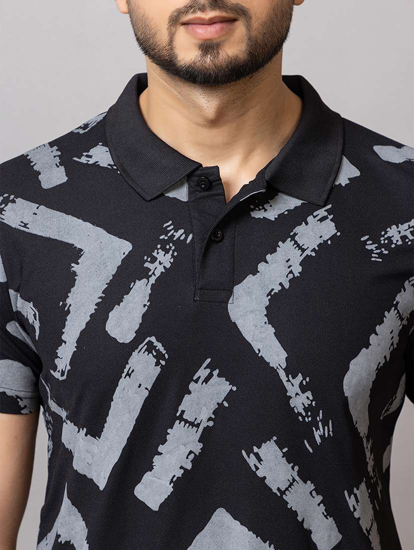 men printed short sleeve regular fit polo t-shirt - 21950323 - Standard Image - 4