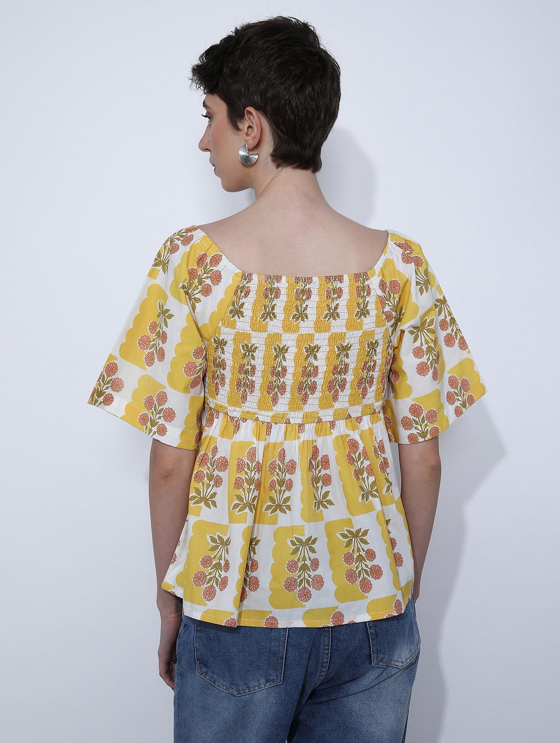 yellow poplin top - 21951055 - Standard Image - 4