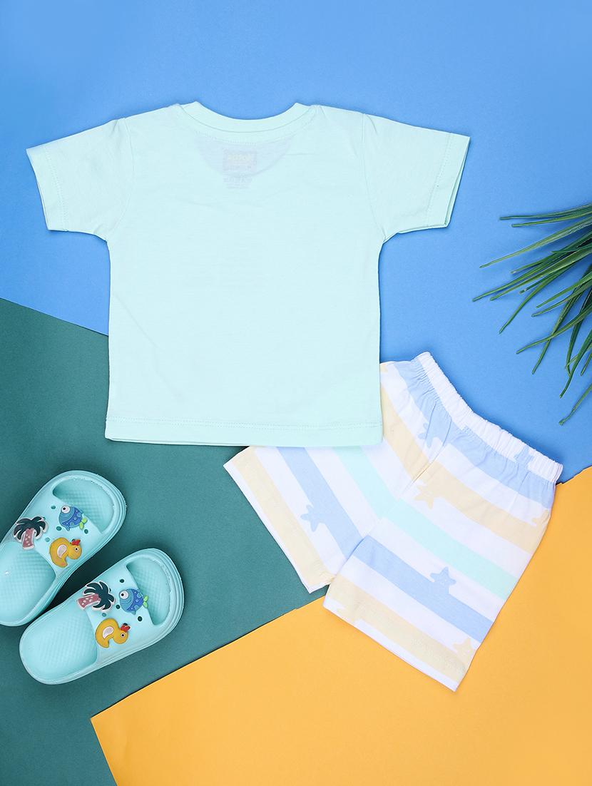 kids printed t-shirt and shorts co-ord set - 21951120 - Standard Image - 1