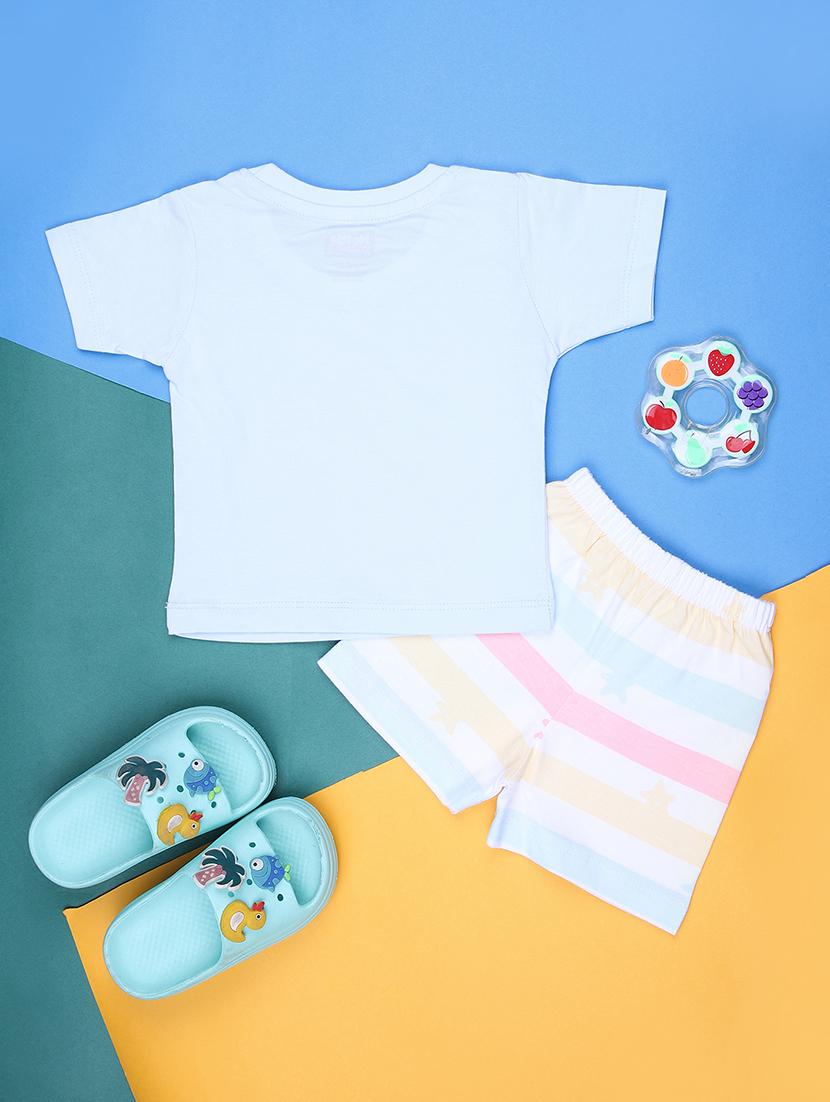 kids printed t-shirt and shorts co-ord set - 21951121 - Standard Image - 1