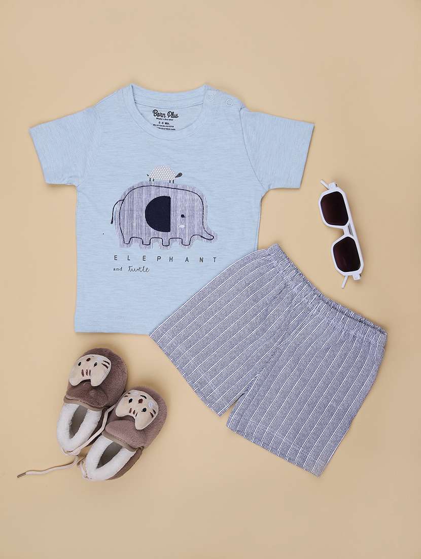 boys printed t-shirt and shorts co-ord set