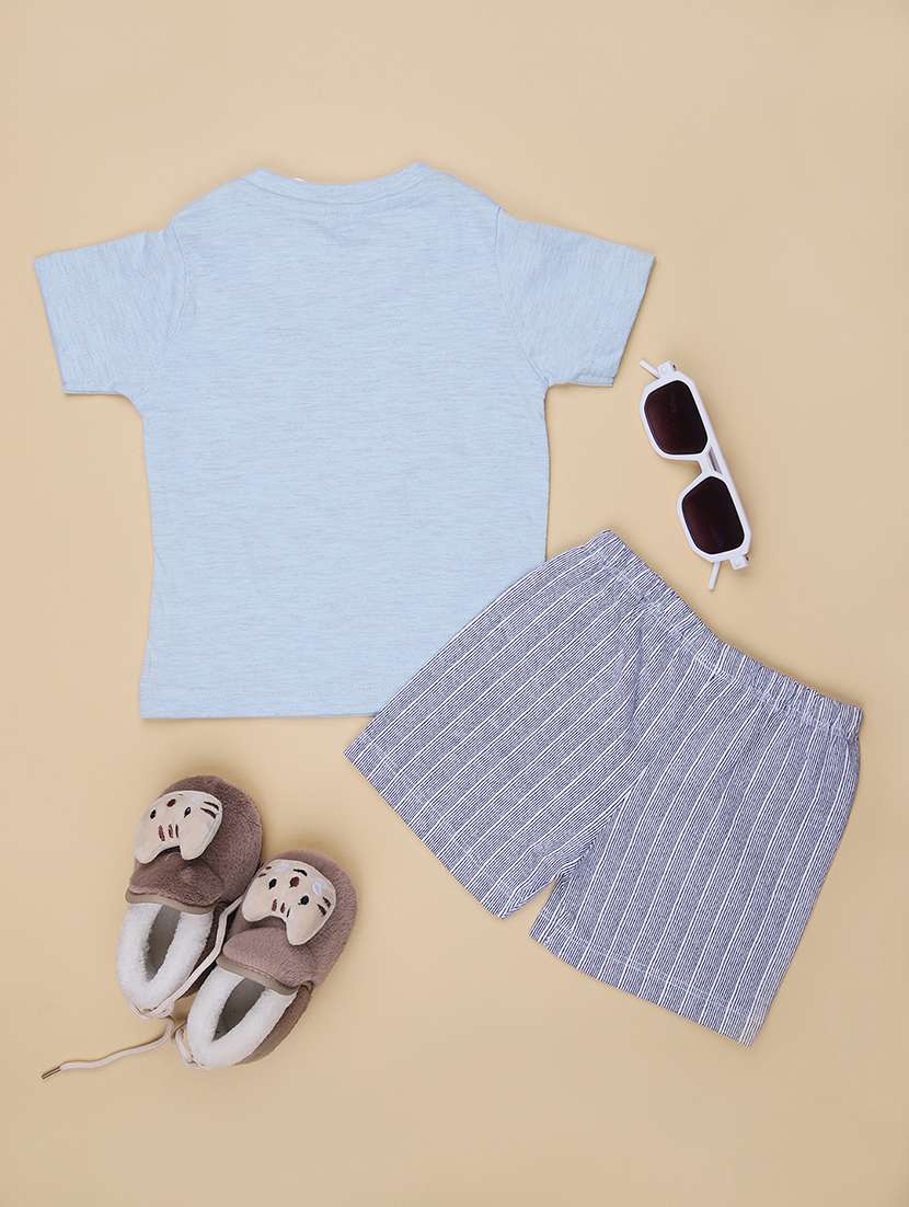 boys printed t-shirt and shorts co-ord set - 21951141 -  Standard Image - 1