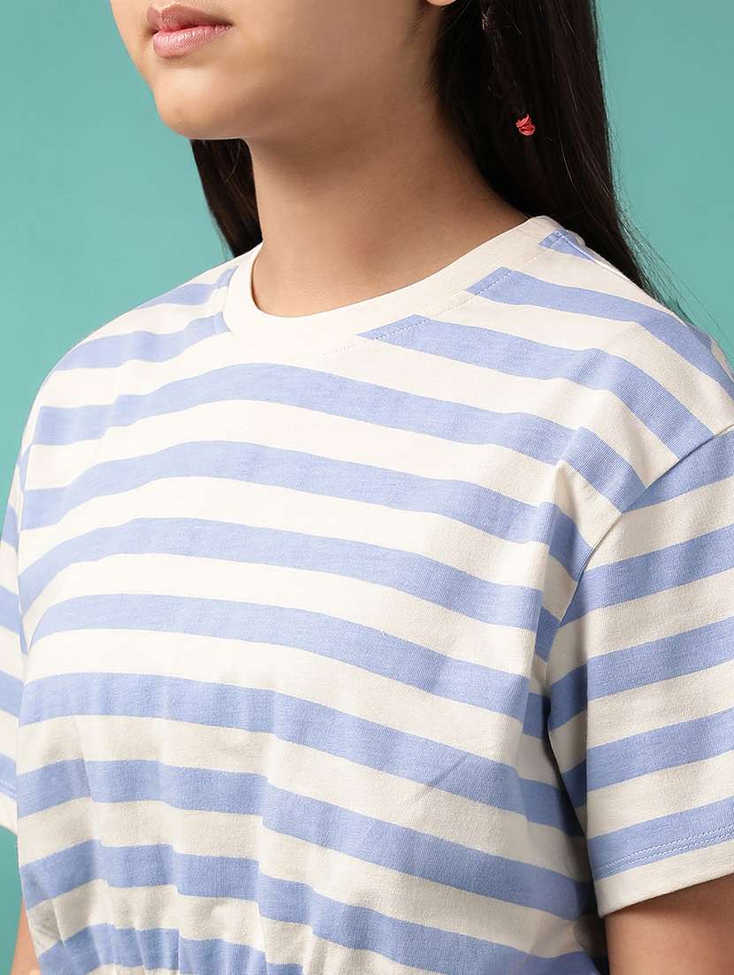 girls striped short sleeve crop top - 21951160 -  Standard Image - 4