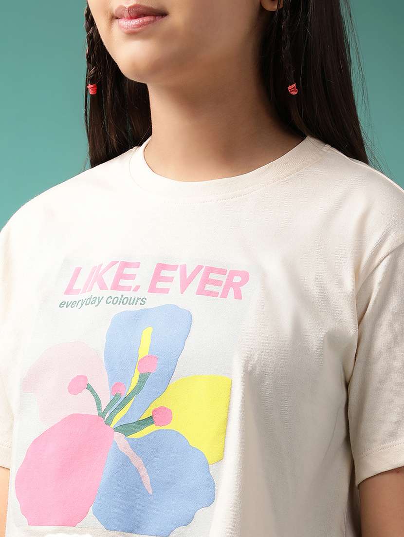 girls printed short sleeve crop tee - 21951162 -  Standard Image - 4