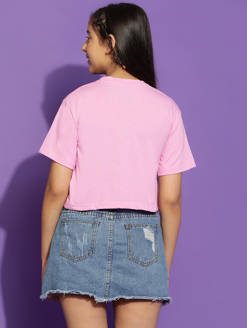 girls printed short sleeve crop tee - 21951165 - Standard Image - 4