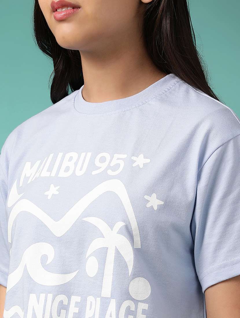 girls printed short sleeve crop tee - 21951166 -  Standard Image - 4