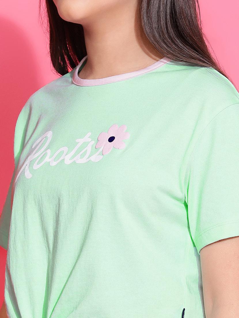 girls printed short sleeve crop tee - 21951173 - Standard Image - 4