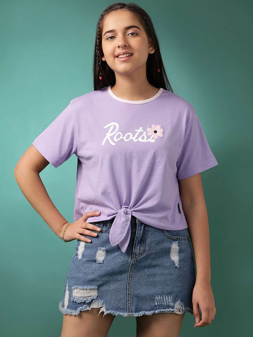 girls printed short sleeve crop tee - 21951174 -  Standard Image - 1