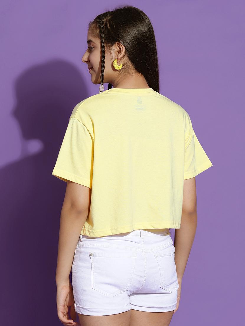 girls printed short sleeve crop tee - 21951175 - Standard Image - 4