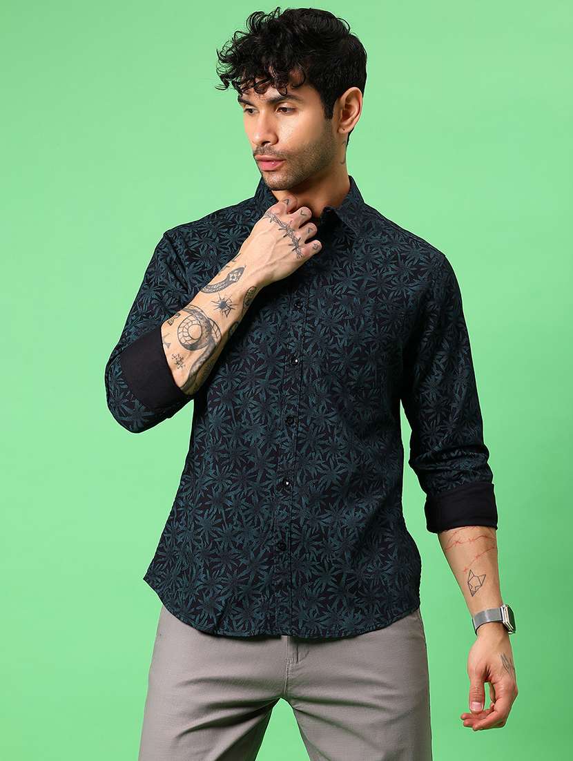 men printed long sleeve regular fit casual shirt - 21951366 -  Standard Image - 1