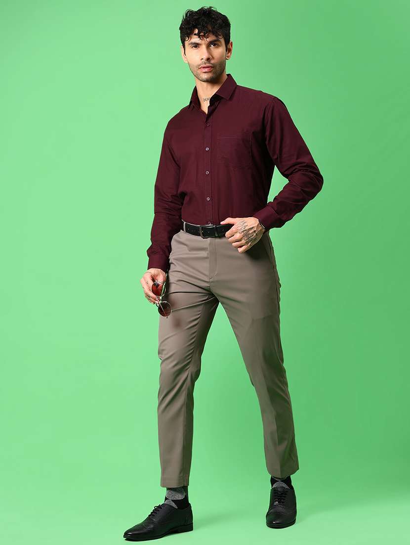 men solid collared long sleeve formal shirt - 21951404 -  Standard Image - 4