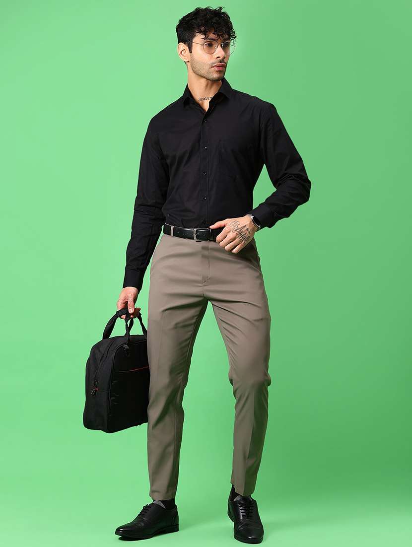 men solid collared long sleeve formal shirt - 21951421 -  Standard Image - 4