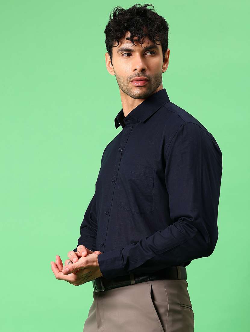 men solid collared long sleeve formal shirt - 21951427 -  Standard Image - 1