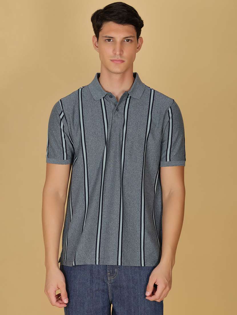 men striped short sleeve regular fit polo t-shirt - 21951449 -  Standard Image - 1