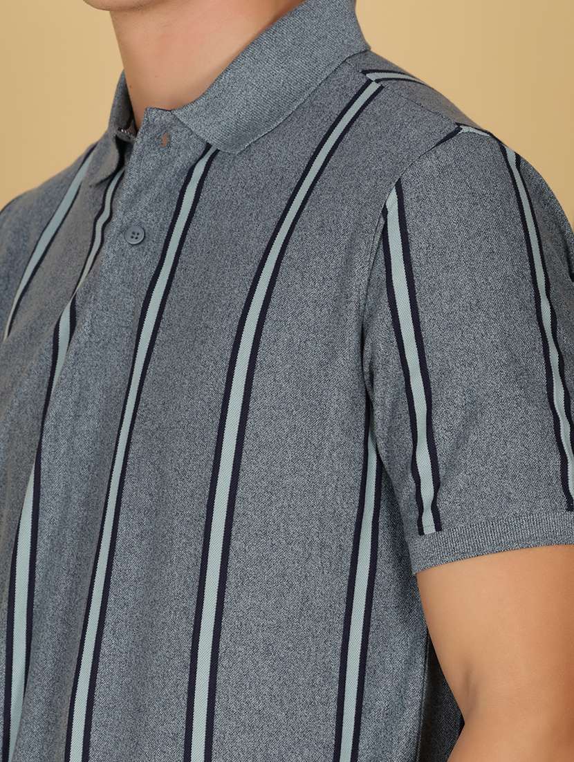 men striped short sleeve regular fit polo t-shirt - 21951449 -  Standard Image - 4