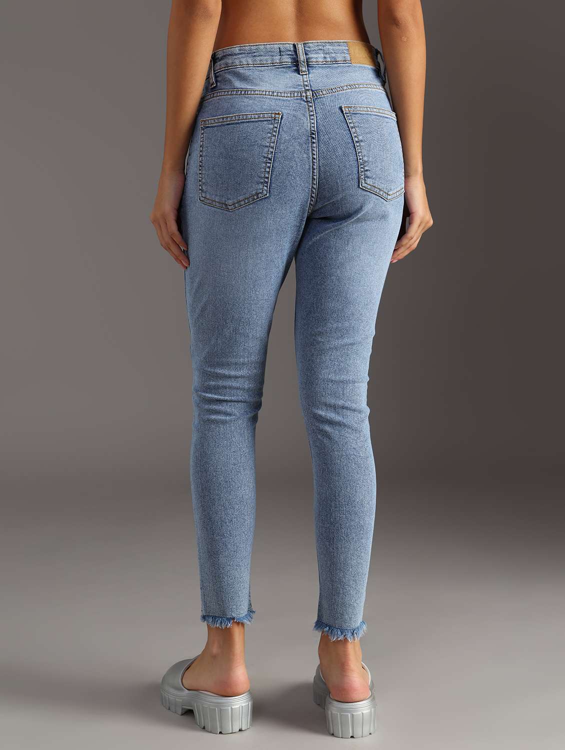 women solid high rise skinny fit jean - 21951470 - Standard Image - 4