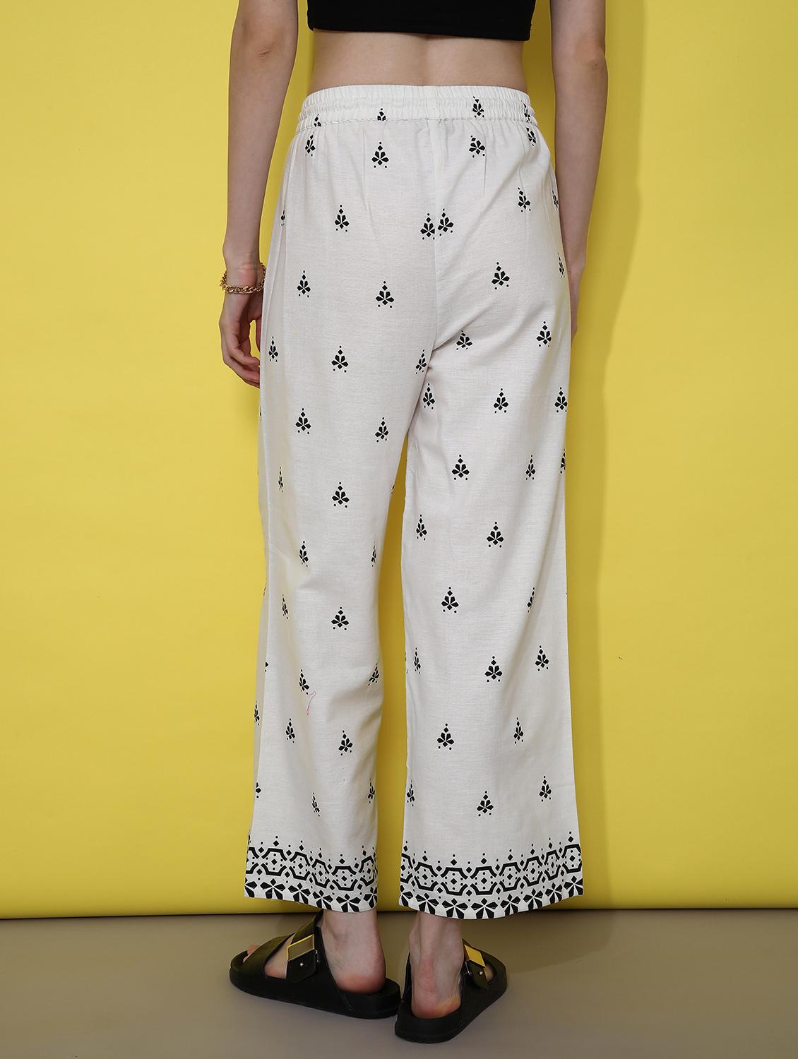 women printed mid rise straight palazzo - 21951472 - Standard Image - 4