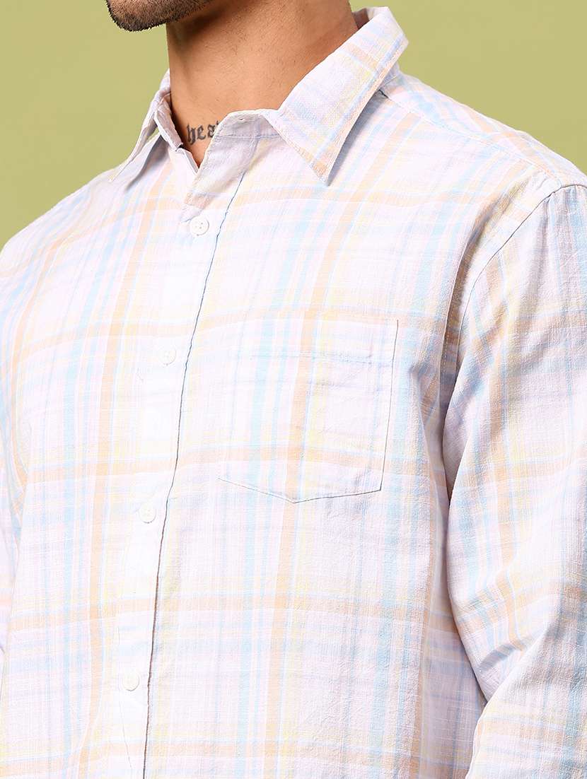 men checkered collared long sleeve casual shirt - 21951476 -  Standard Image - 4