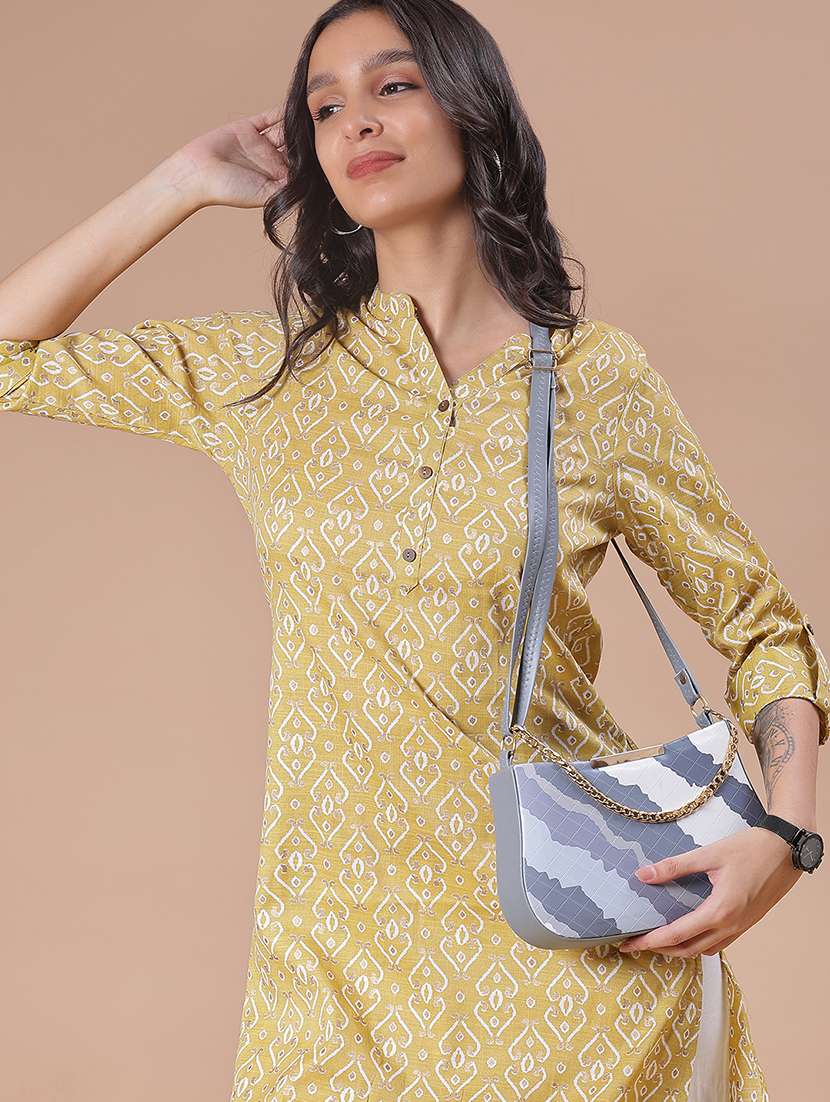 women three quarter sleeve straight kurta - 21951524 -  Standard Image - 4