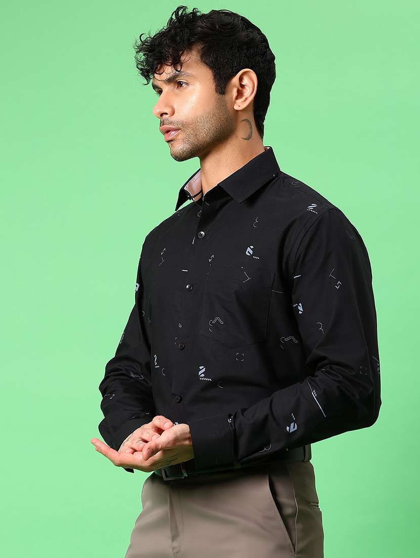 men printed long sleeve regular fit formal shirt - 21951550 -  Standard Image - 1