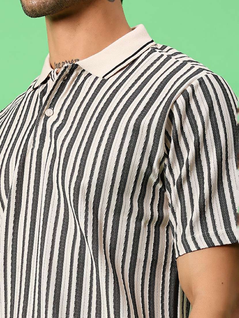 men striped short sleeve regular fit polo t-shirt - 21951571 -  Standard Image - 4