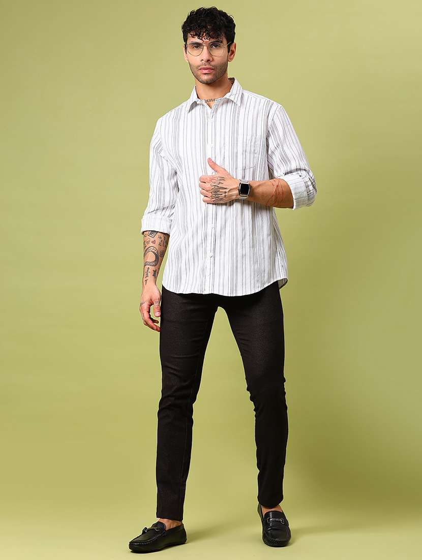 men striped long sleeve regular fit casual shirt - 21951575 -  Standard Image - 4