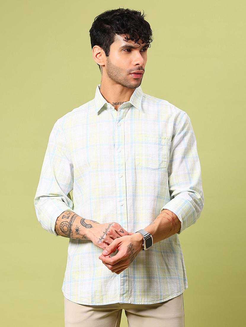 men checkered long sleeve regular fit casual shirt - 21951576 -  Standard Image - 1
