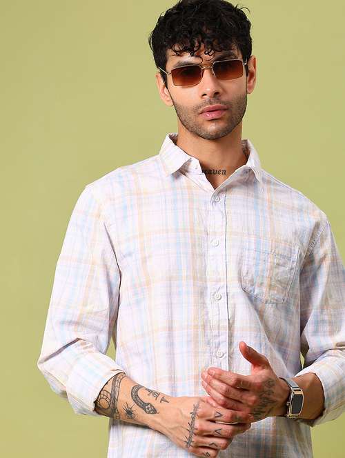 men checkered long sleeve regular fit casual shirt - 21951581 -  Standard Image - 0