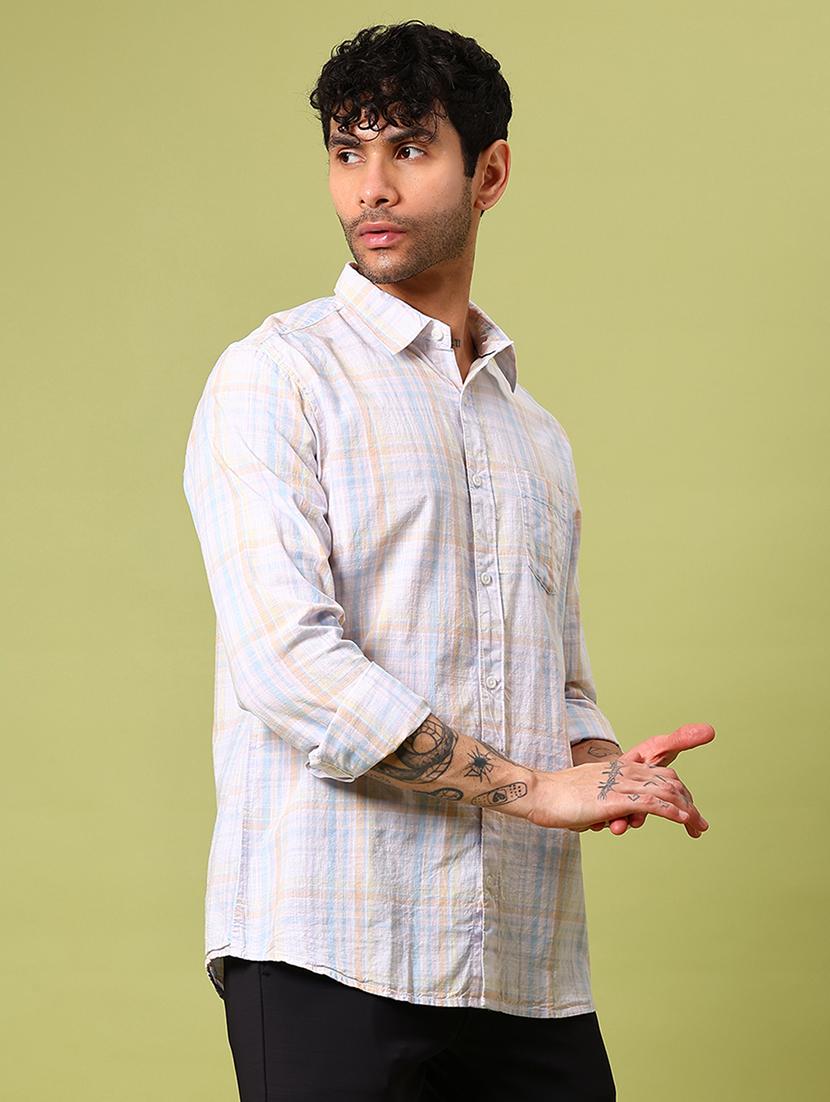 men checkered long sleeve regular fit casual shirt - 21951581 -  Standard Image - 1
