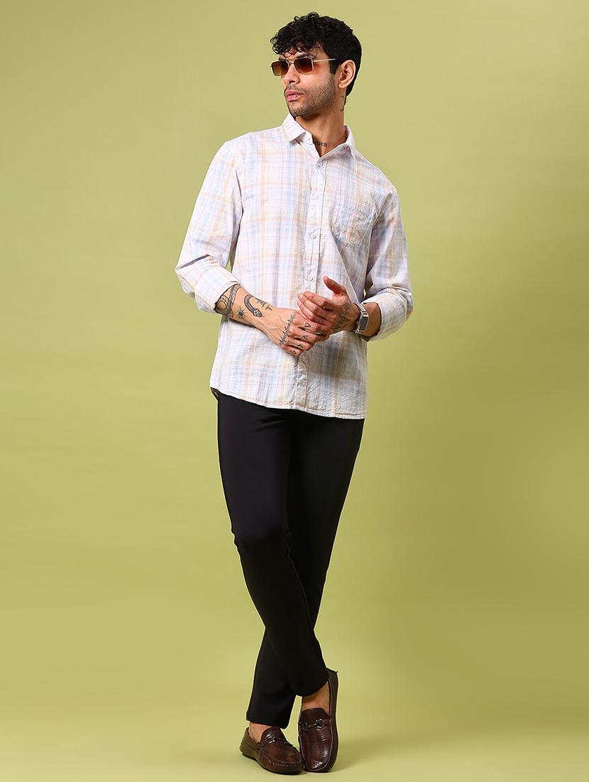 men checkered long sleeve regular fit casual shirt - 21951581 - Standard Image - 4
