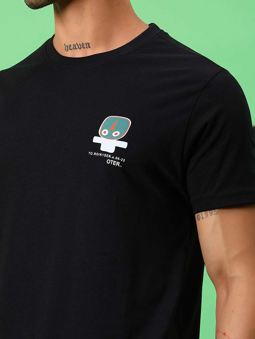 men front & back print round neck regular fit t-shirt - 21951582 -  Standard Image - 4