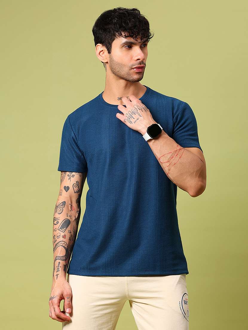 men self design short sleeve regular fit t-shirt - 21951620 -  Standard Image - 1