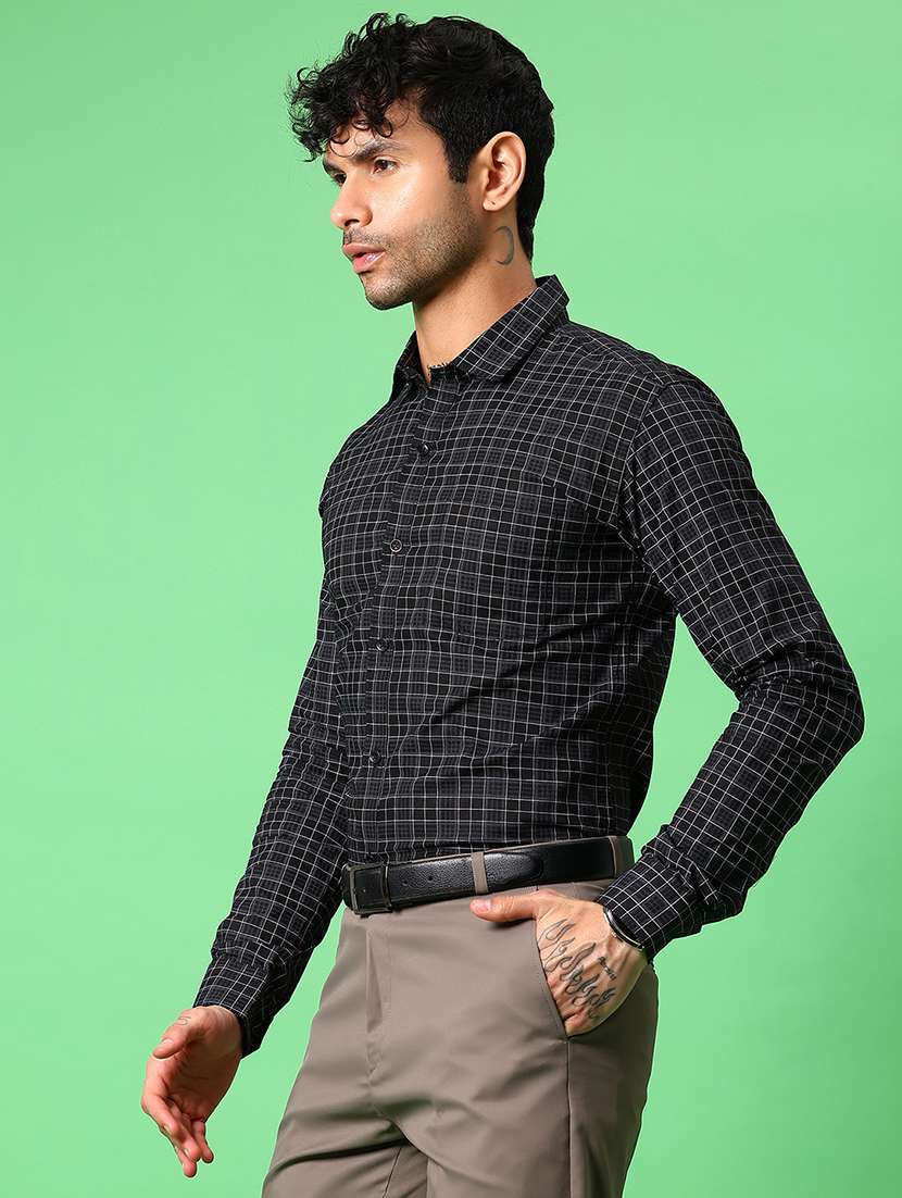 men checkered collared long sleeve shirt - 21951628 -  Standard Image - 1