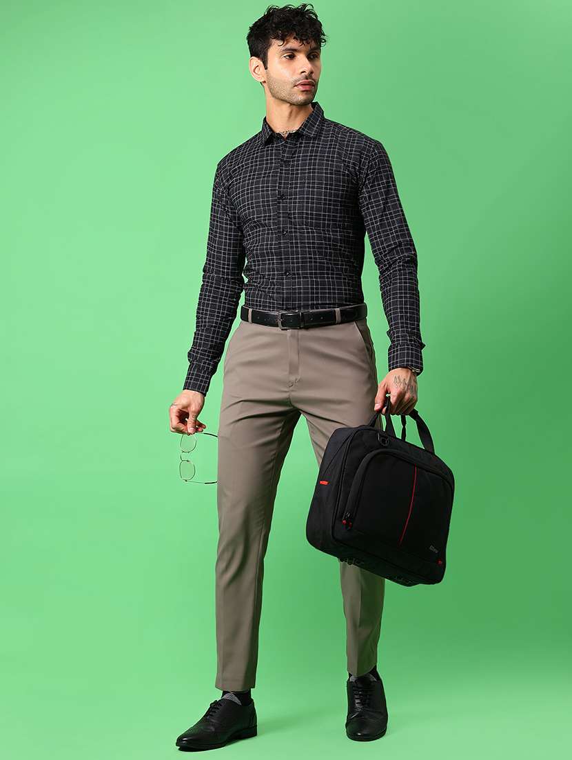 men checkered collared long sleeve shirt - 21951628 -  Standard Image - 4