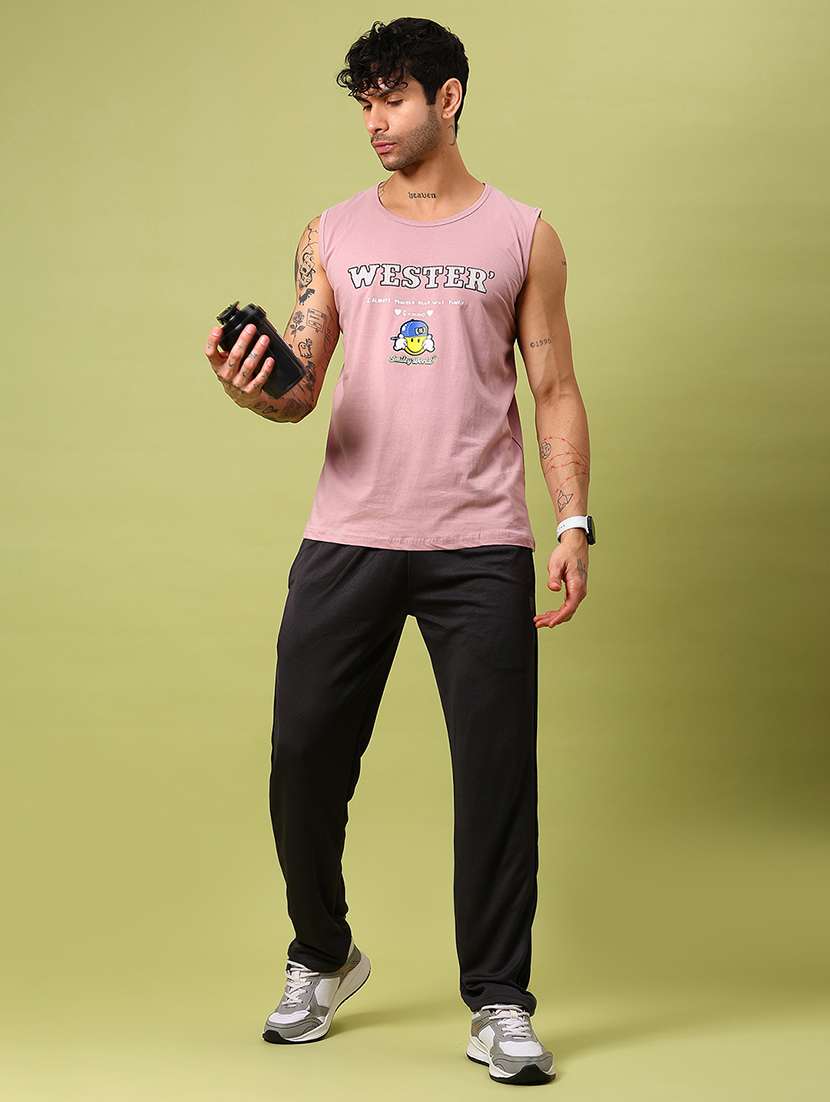 men solid mid rise full length track pant - 21951632 -  Standard Image - 4