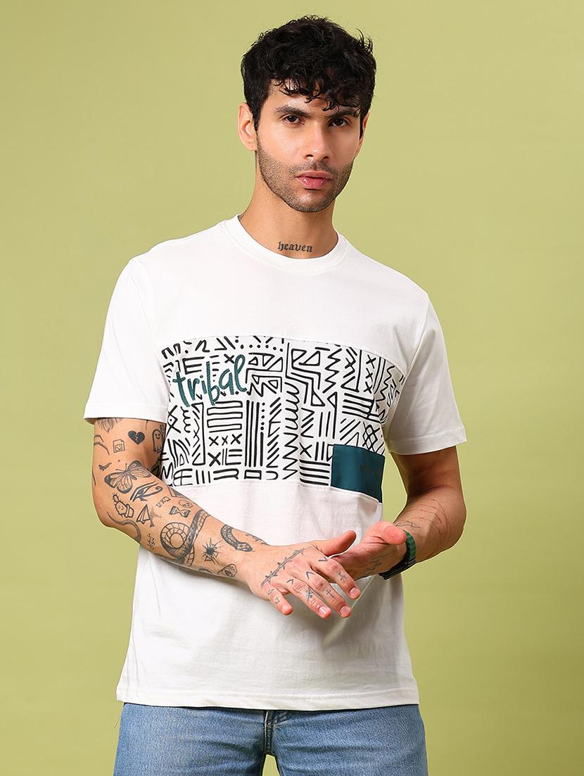 men chest print short sleeve regular fit t-shirt - 21951642 - Standard Image - 1
