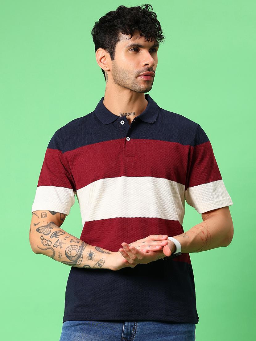 men color block short sleeve regular fit polo t-shirt - 21951657 - Standard Image - 1