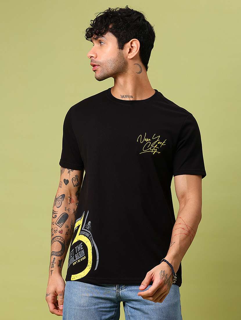 men placement print short sleeve regular fit t-shirt - 21951661 - Standard Image - 1