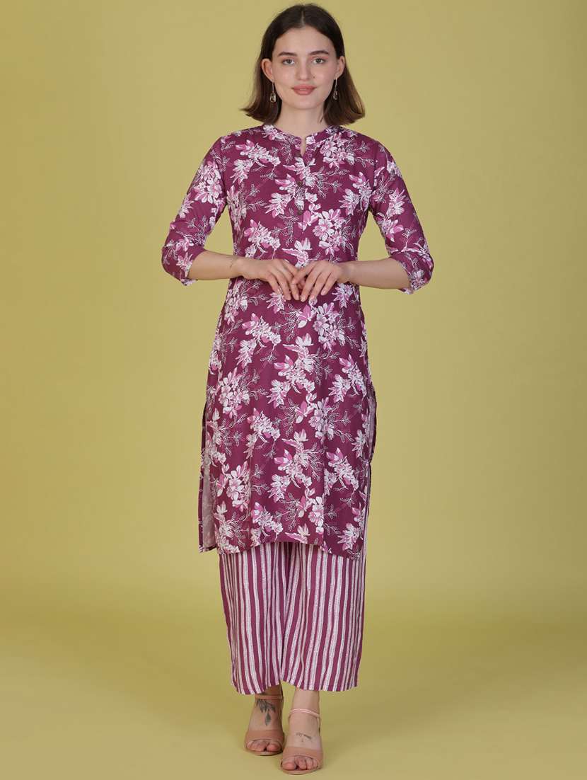 women printed kurta and palazzo set - 21951662 -  Standard Image - 1