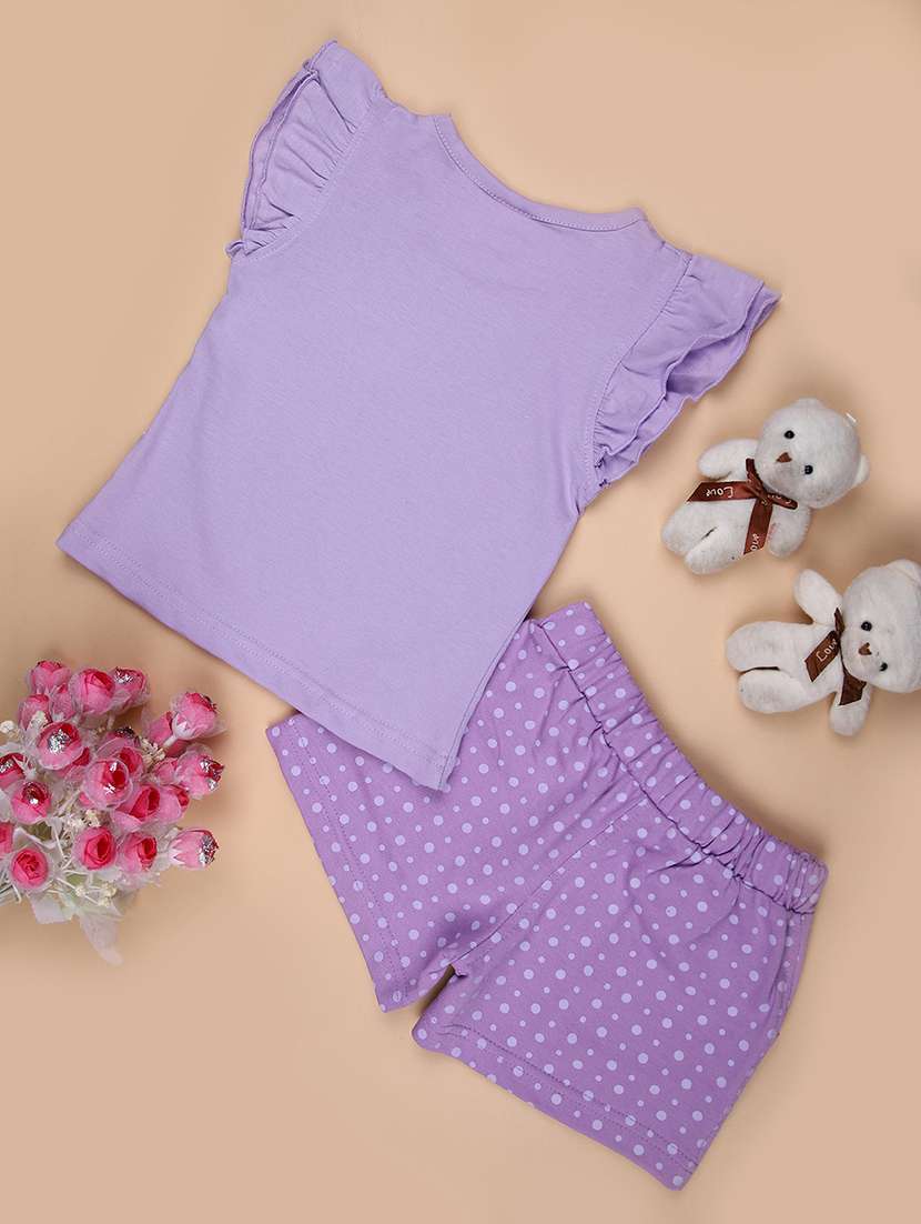 girls printed top and shorts co-ord set - 21951731 -  Standard Image - 1